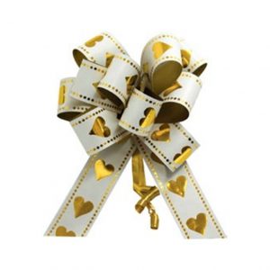 Laço para presente Flor Grande Pct com 10 - Linha serie especial coração Amarelo SO 30