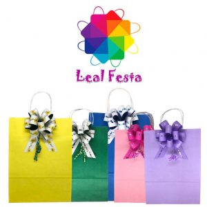Pacote com 10 Sacolas + 10 Laços - Sacolas - Impressa sobre papel branco 80g - c/alça de papel M