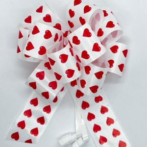 Laço para Presente Flor Grande PCT com 10 LXL 04 - Laço pronto Poli Estampado Coração