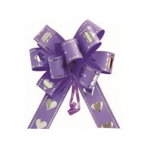 Laço para presente Flor Grande Pct com 10 - Linha série especial coração Lilás - LMN-03
