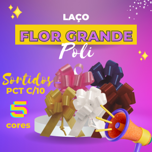 10 Laços Prontos Flor - 5 cores - Eco