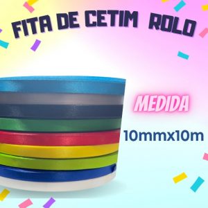 Fita  De Cetim Colorida 10mmX10m 1 unidade