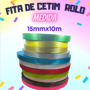 Fita  De Cetim Colorida 15mmx10m  unidade