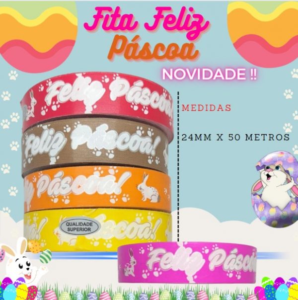 Fita  Rolo para Presente POLI  (PLÁSTICO) 24mmX50m