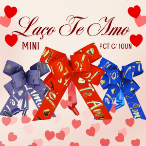 Laço Pronto Para Presente e Embalagem l Te Amo Mini 10 Unidades